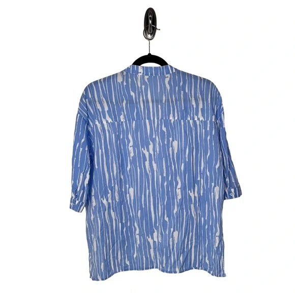 PATRIZIA LUCA BLUE AND WHITE COTTON TOP SIZE S - Picture 2 of 6